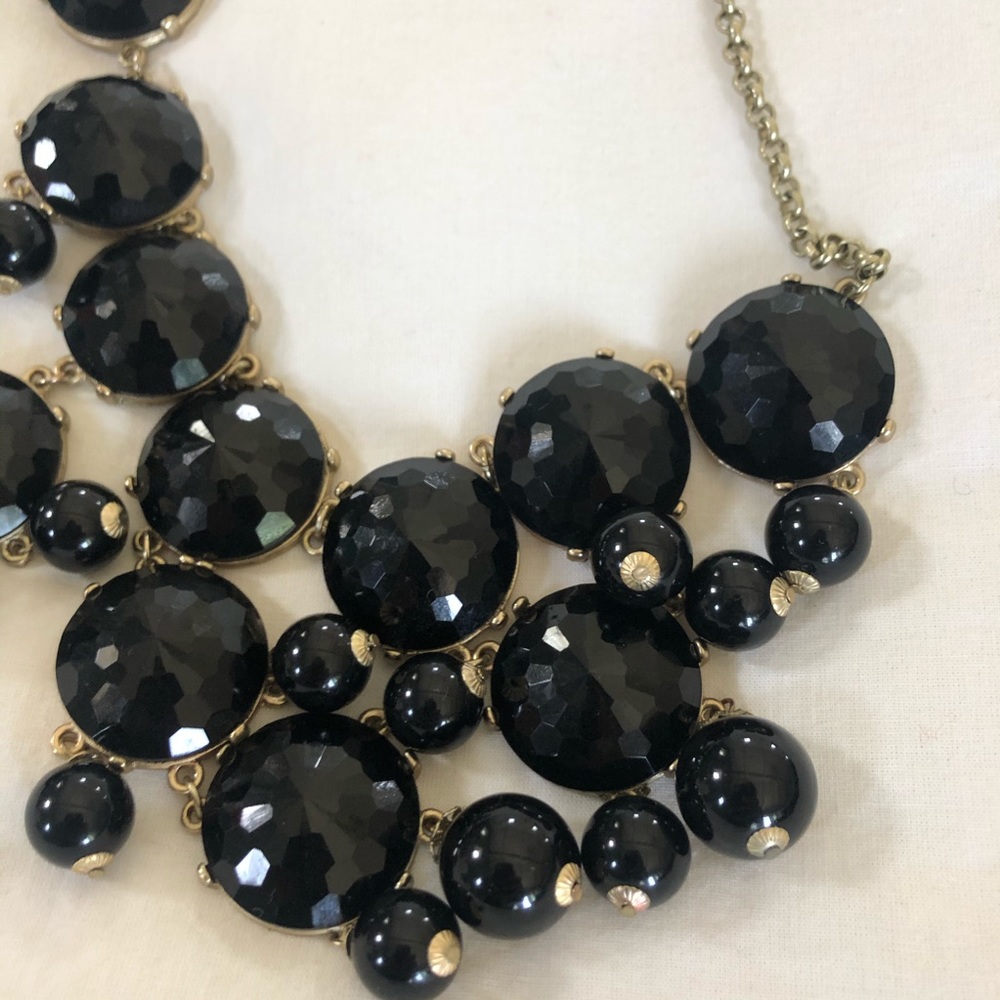 j crew. black bubble necklace.